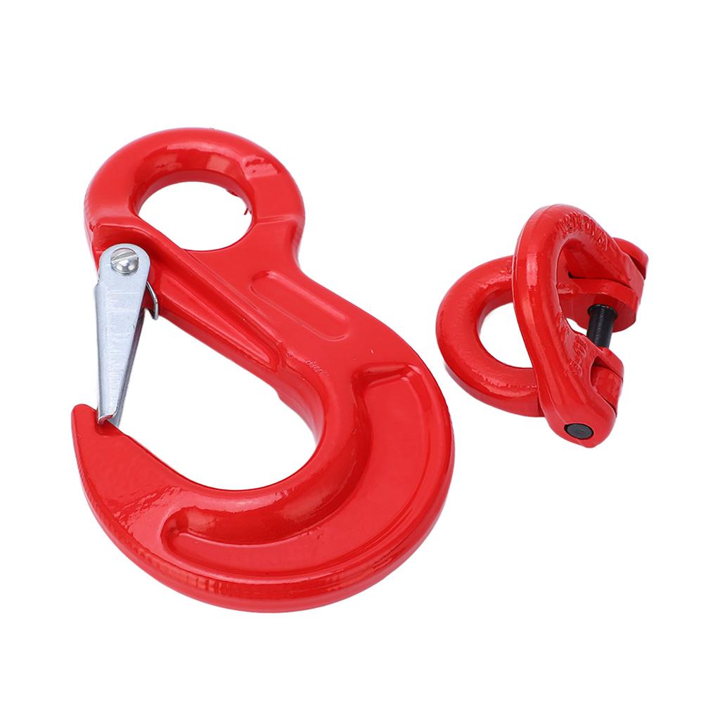 3.15 Tons Lifting Hook with Latch Eye Sling Hook Double Ring Buckle Set Crane Hoisting Hardware