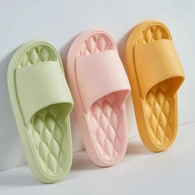 Home Slippers 2024 Summer New Women's Bathroom Thick Soled Anti-Slip Wear-resisting Mute Fashion Soft Soled Outdoor Shoes