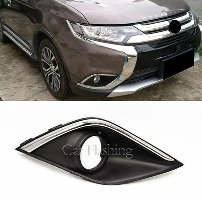 Chrome Fog Light Covers For Mitsubishi Outlander 2016- Fog Lights Lamp Bezel Cover Fog Lamp Hood Frame Covers Grill