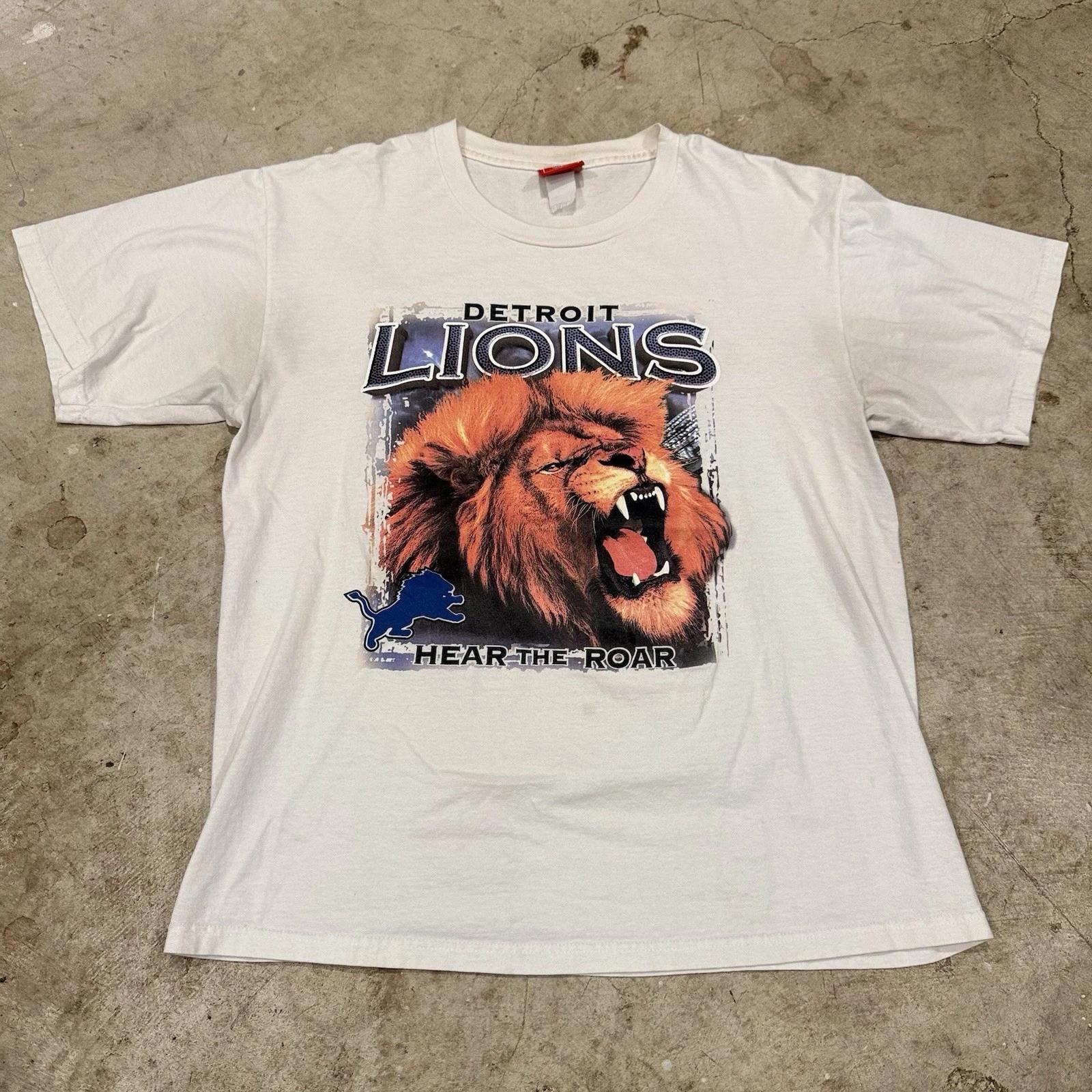 

Vintage 90s Detroit Lions NFL Lion “Hear the Roar” Mens Large White S