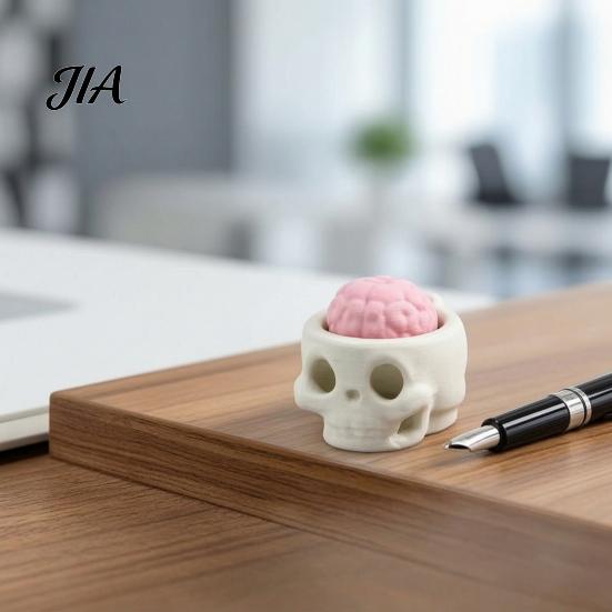 Tactile Sensory Tools for Students 3D Printed Skull Brain Keyboard Clicker, Stress-Relief Keytop Bag Fidget Gadget Charm, Creative Focus Aid