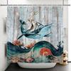 Funny Animals Shower Curtain Cartoon Cute Cats Dog Kids Curtain for Bathroom Waterproof Home Decoration Shower Curtains