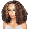 American Wigs for Women with Middle Parting Fashionable Piano-colored Hand Tubes and Small Curly Hair Wigs