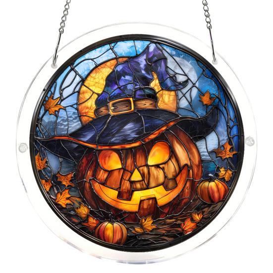 Cattura Sole Puzzle Acrilico, Kit Puzzle Cattura Sole Stile Vetro Colorato di Halloween, Ornamento da Appendere a Finestra Gotico per Casa, Giardino