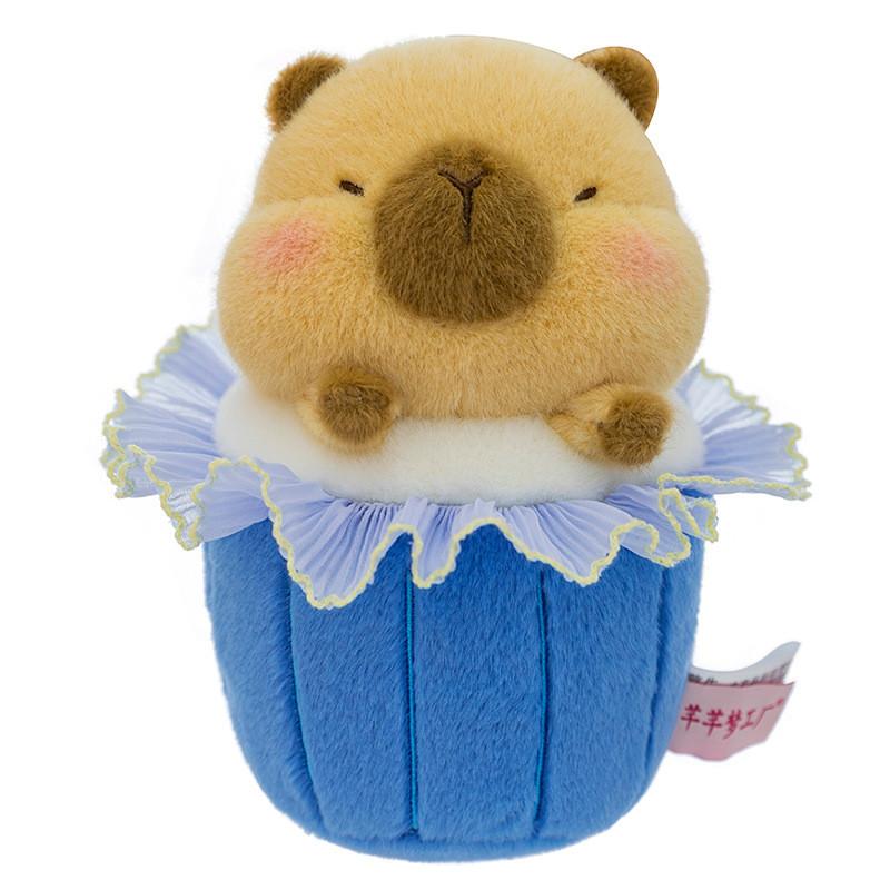 Plush Lovable Capybara Doll With Doughnut Design For Kids Room Decoration