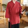Three-Quarter Sleeve Hanfu Men's Traditional Taoist Robe - Chinese Style Zen Jacket
