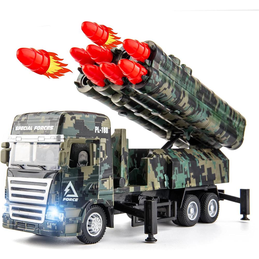 1/32 PL-180 PL-180 odpalovač raket Model vojenského vozidla se světly a zvuky Autíčko s třecím pohonem z kovové slitiny pro děti Chlapci Dívky Dospělí