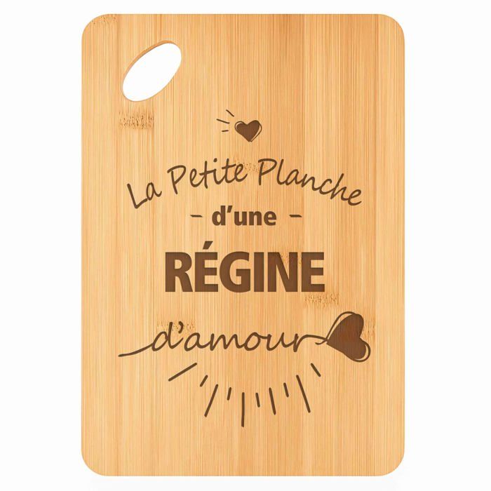 Planche à découper / Plateau apéro - PLANETEE - Régine d'Amour - Bambou - 30 x 20 x 1 cm - Trou d'accroche 24 mm