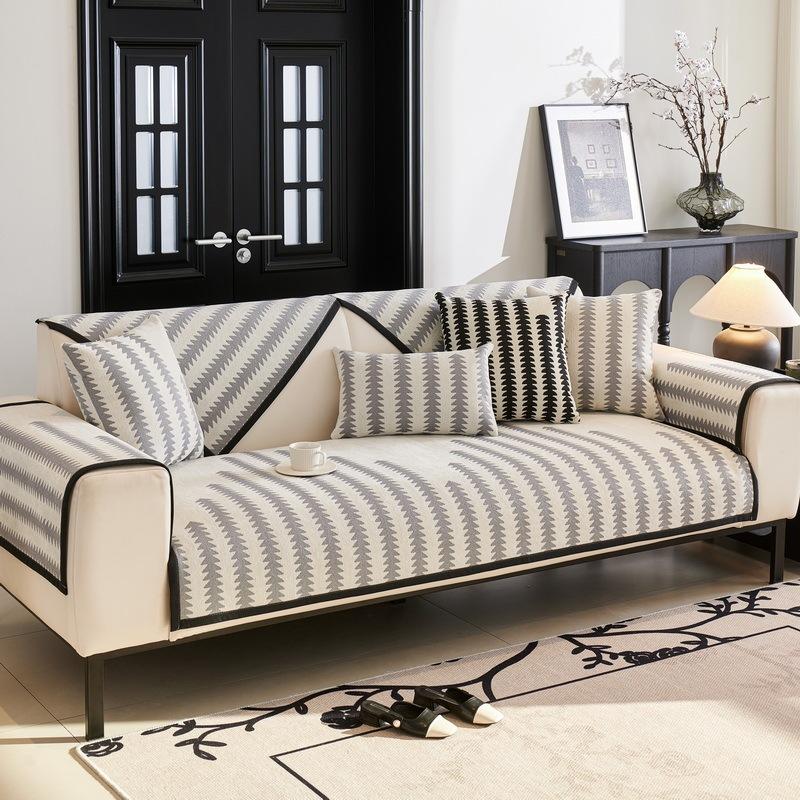 Pernă de canapea universală scandinavă, simplă, patru anotimpuri, canapea cu rând drept, pernă anti-alunecare husă de canapea senior prosop din pânză