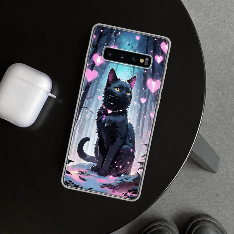 Anime Cat Rain Animal Phone Case Cover for Samsung Galaxy S26 S25 Edge S24 S23 Ultra S22 Plus S21 FE S20 + Art Customized Fundas