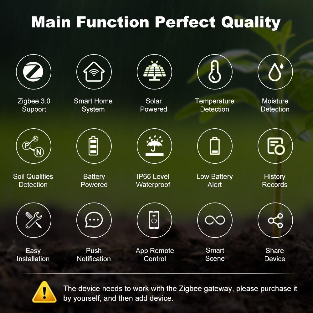 Solar Panel Solar Powered Soil Sensor Soil Temperature Monitor  Planting Scenarios