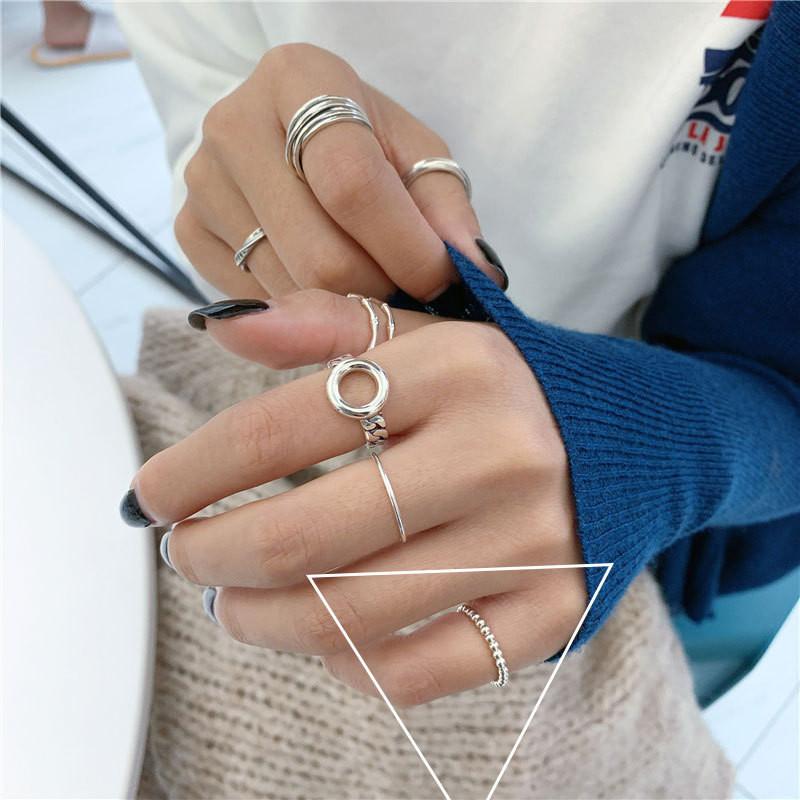 

Korean S925 Stunning Sterling Silver Ring With Open Adjustable Size For Women J1493