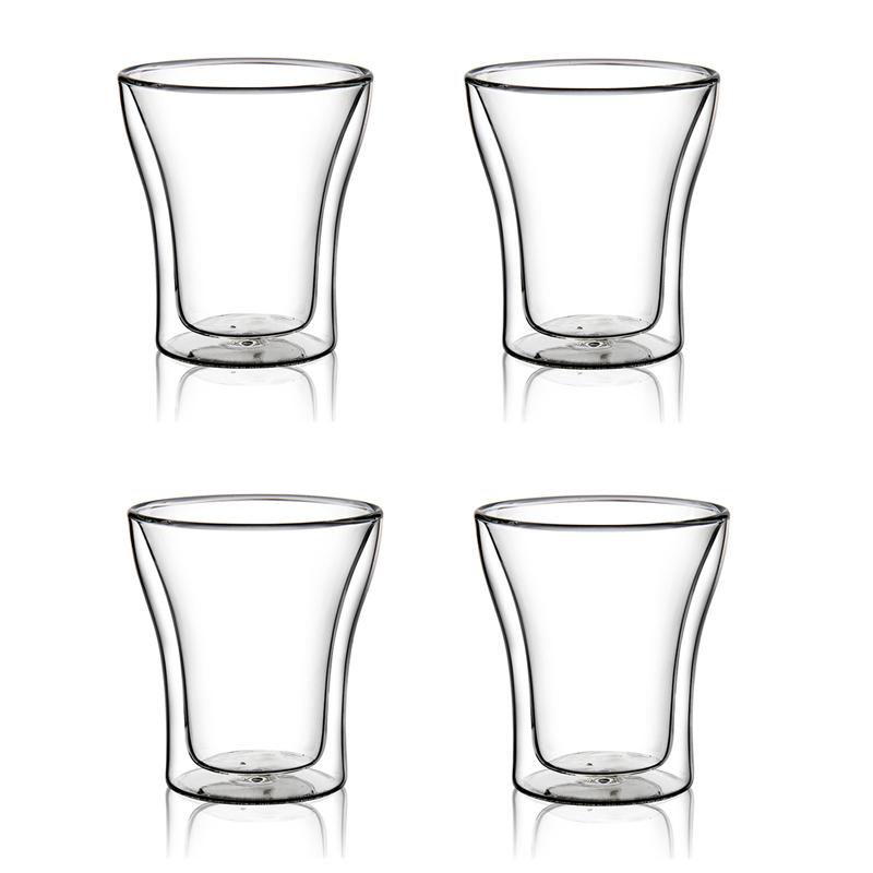 

4/6pcs Double Wall Glass Cups High Borosilicate Espresso Cup For Coffee Tea Wine Milk Heat Resistant Drinkware Mug 80/200ml 80ml