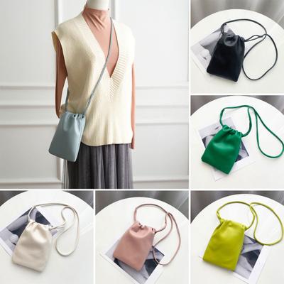 Dámská taška na mobilní telefon z umělé kůže, crossbody taška na telefon, jednobarevná, přenosná