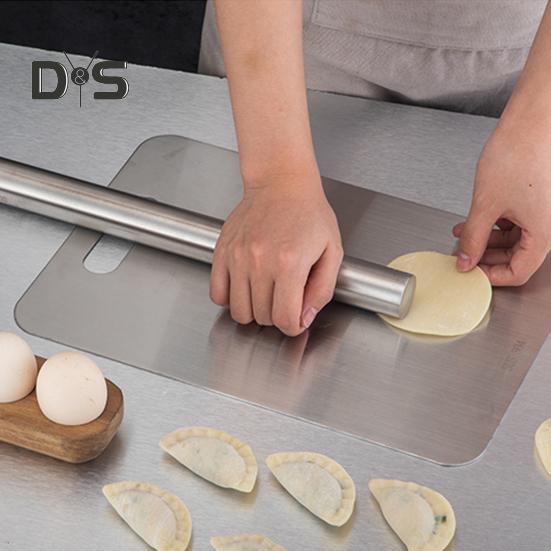 Dough Rolling Pin Reusable Food Grade Not Sticky Polished Long-lasting Labor-saving Stainless Steel Smooth Surface Making Kitchen Rolling Pin