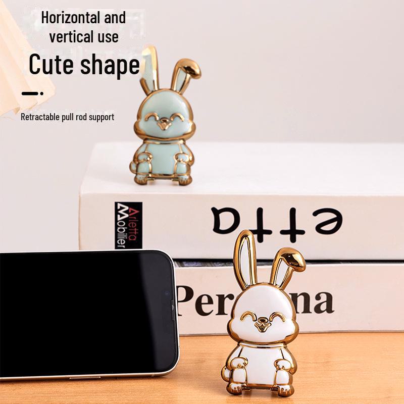 Držák na mobilní telefon s roztomilým králíkem - neviditelný skládací stojan pro podporu stolu