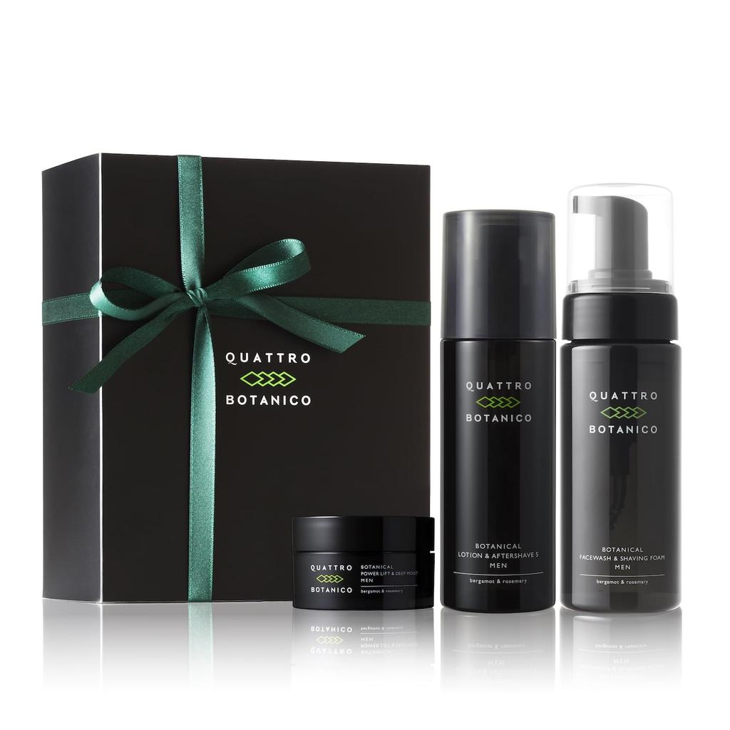Quattro Botanico Facial and Botanical Basic Skincare Gift Set for Birthday Christmas Gift (Men's Gift Cleanser, Lotion, Cream) Men, Men's Cosmetics,