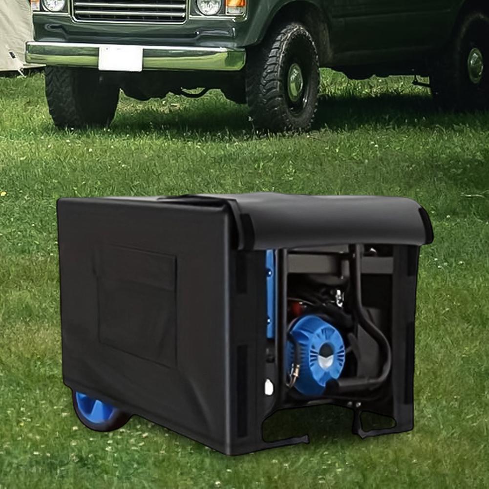Portable Generator Cover, 210D Oxford Fabric Adjustable With Flaps Featuring Sticker Closures Protective Cover Accessories