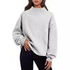 Womens Autumn Winter Cozy Fleece Hoodie With Half High Neck For Casual Daily Wear