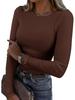 2024 Women's Long-Sleeve Ribbed Crew Neck Slim-Fit T-Shirt