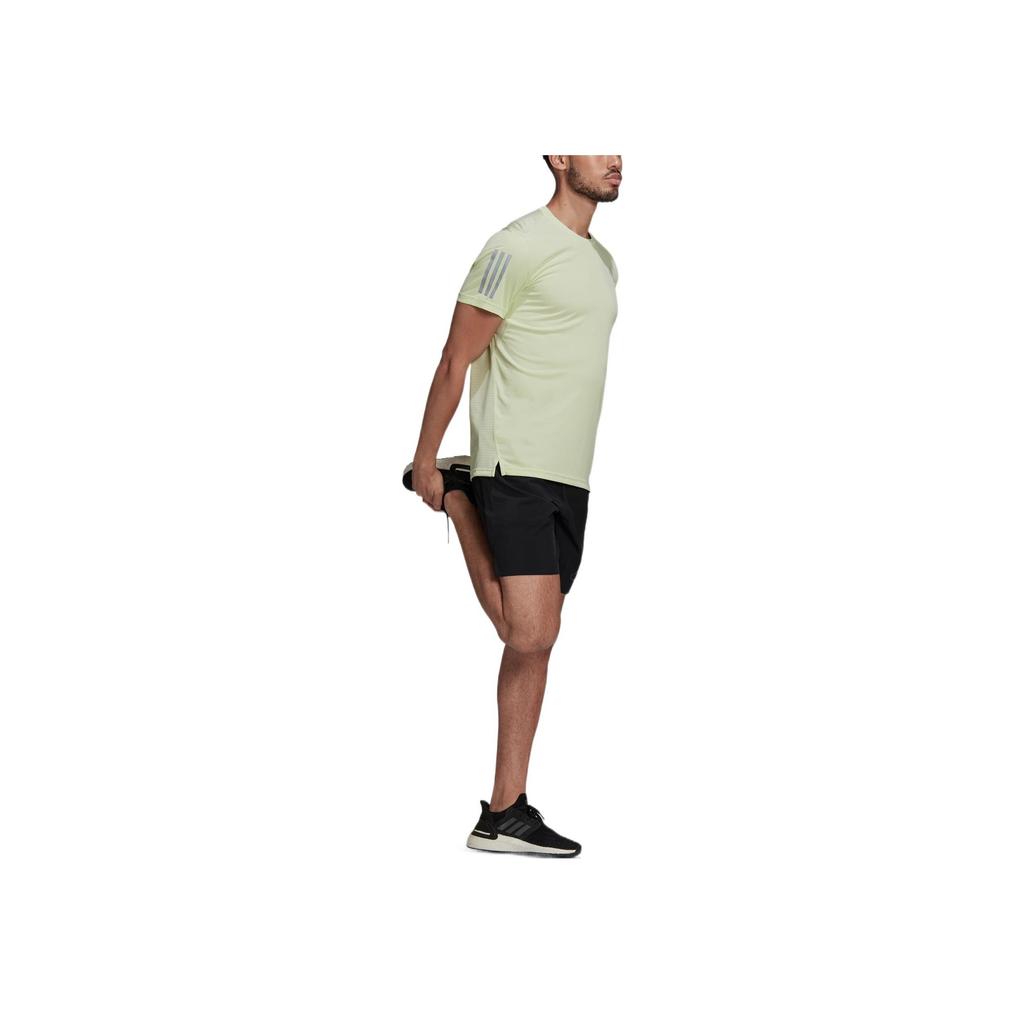 Adidas Solid Logo Crew Neck Sports Tee Men Tops Green HB7441