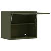 Wall Mounted Garage Cabinet with Gas Pressure Lift Door Olive Green