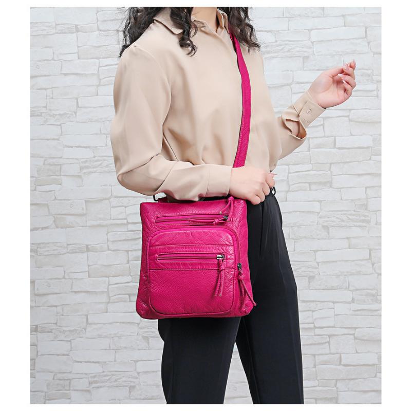 Women's Mobile Bag Street Trend Soft Fashion Crossbody One Shoulder Water Wash Women's Small Bag