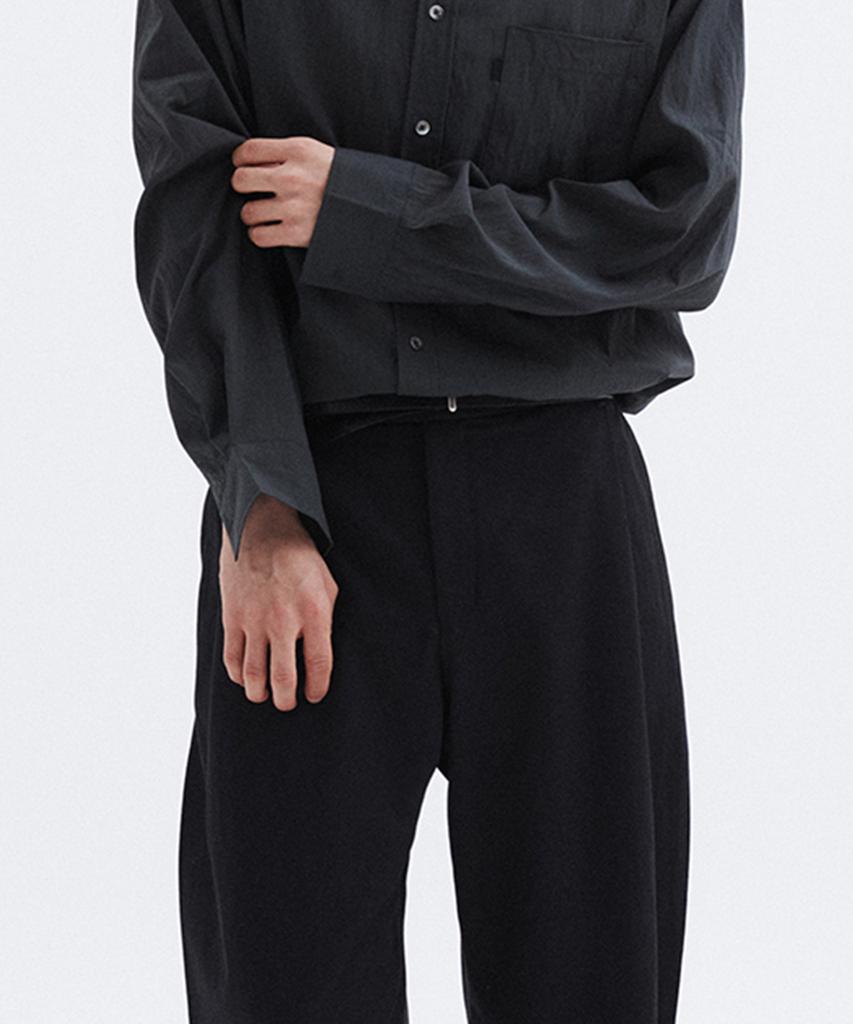 Le Mad Single-Pleat Banding Trousers - Black