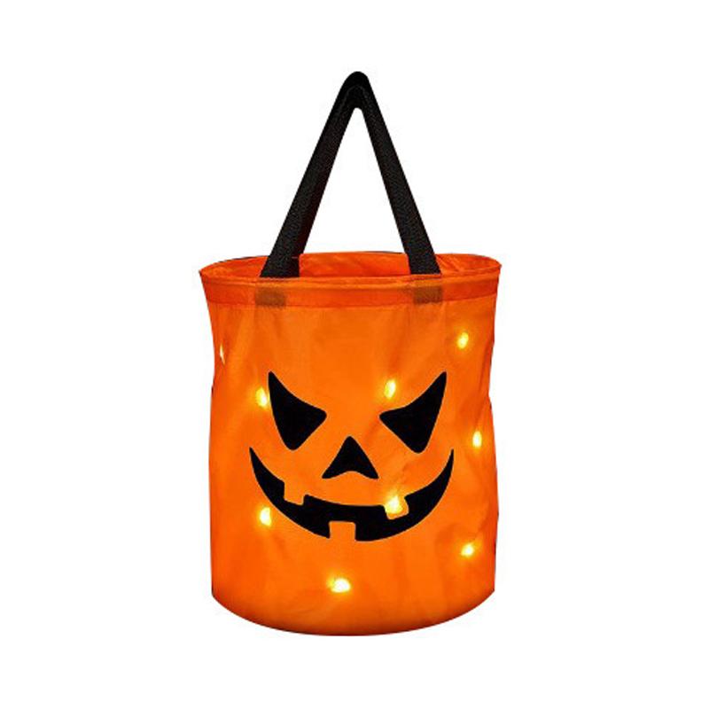 

Пакеты для угощений на Хэллоуин 2025, оранжевые тыквенные ведра со светодиодной подсветкой, ведро для конфет для детей, принадлежности для светящейся вечеринки на Хэллоуин