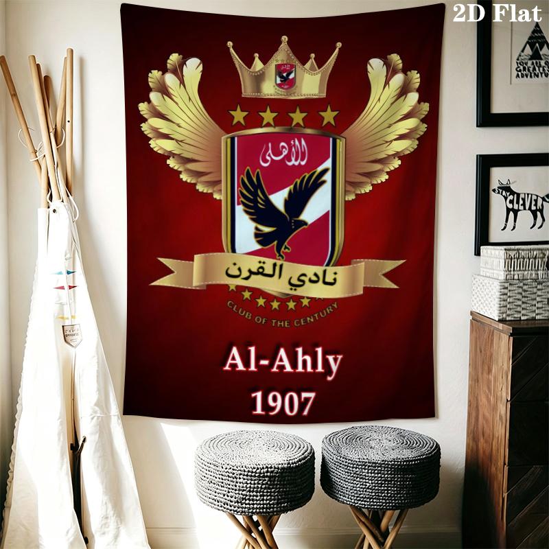 Al Ahly Wall Tapestry Aesthetic Wall Hanging Printed Fabric Blanket Decorative Tapestries for Bedroom Living Room Home Decor