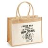 Tote Bag - PLANETEE - I Can't Minimalist - Jute and Cotton Canvas - 21 L (43×33×21 Cm) - Shoulder Straps
