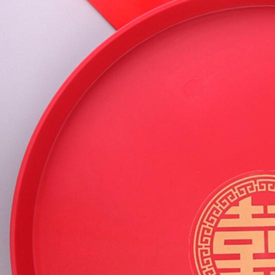 Rotes Teetablett im chinesischen Stil, Kunststoff-Tischdekoration, Serviertablett für den Haushalt