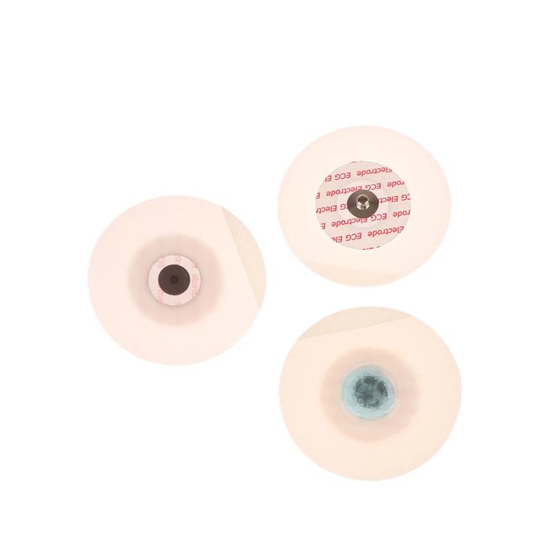 Multi Sizes Adult 50 PCS White Non-woven Fabrics Disposable ECG Electrodes Medical Electrode Patch Nonwoven ECG Electrode Pads