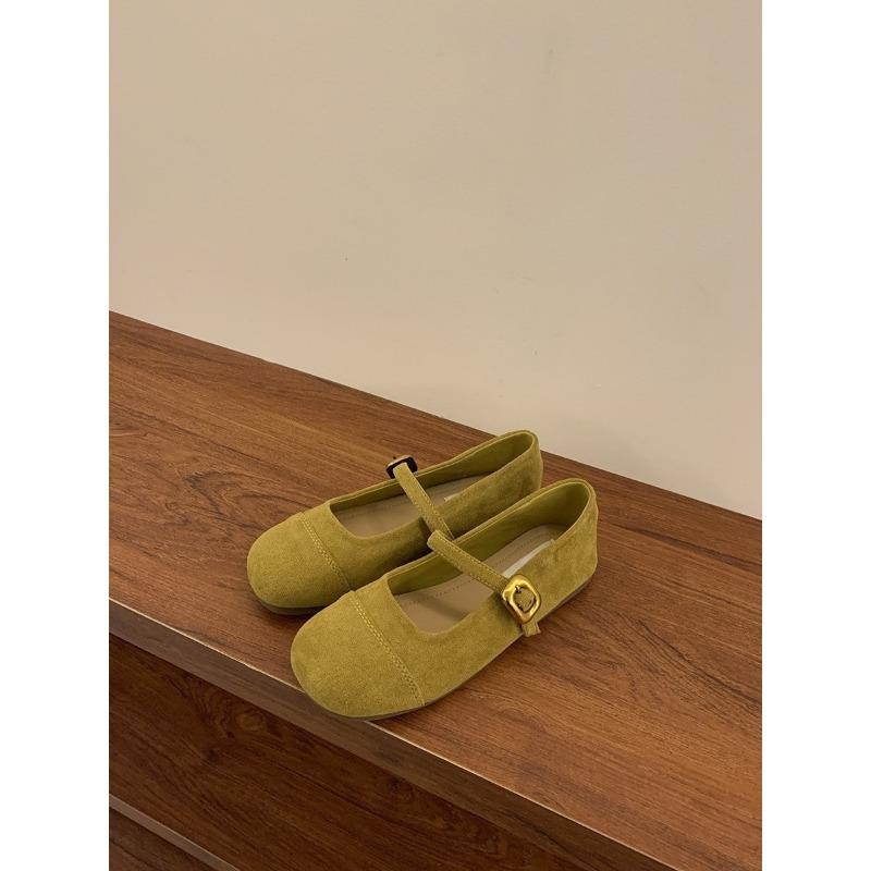 

Ретро нишевые балетки с круглым носком и неглубоким вырезом, женские новые весенне-осенние туфли Мэри Джейн на плоской подошве 40 жёлтый