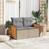 Vidaxl Sofa Ogrodowa Z Poduszkami, 2-Osobowa, Beż, Polirattan