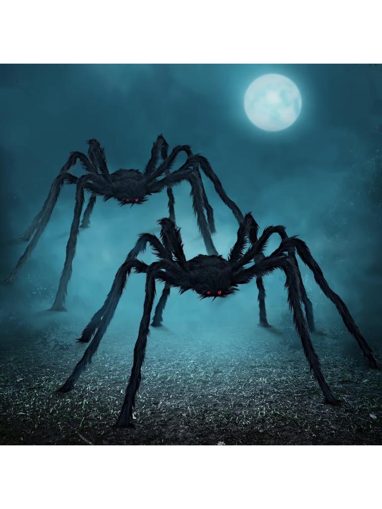 Joyfy 2 Pack 5 FT Giant Spider Halloween Decorations Scary Spider for Halloween Decorations Outdoor Party Decorations