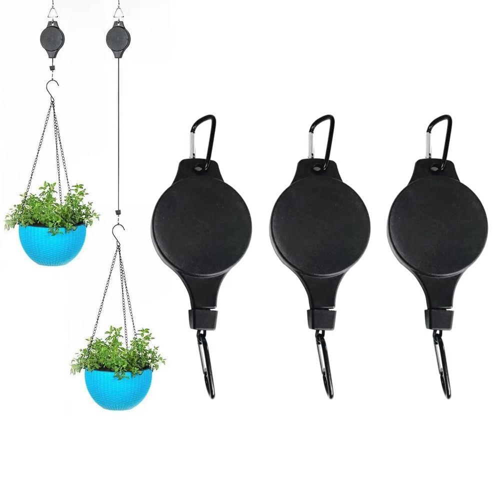 Retractable Flower Pot Hook Plastic Potted Hanger Flower Basket Lifting Hooks  Yard