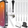 Set de Limpieza de Puerto de Carga y Altavoz de Teléfono Móvil Tapón de Polvo para iPhone 16 15 14 Kit de Limpieza de Auriculares Cepillo para Samsung Xiaomi