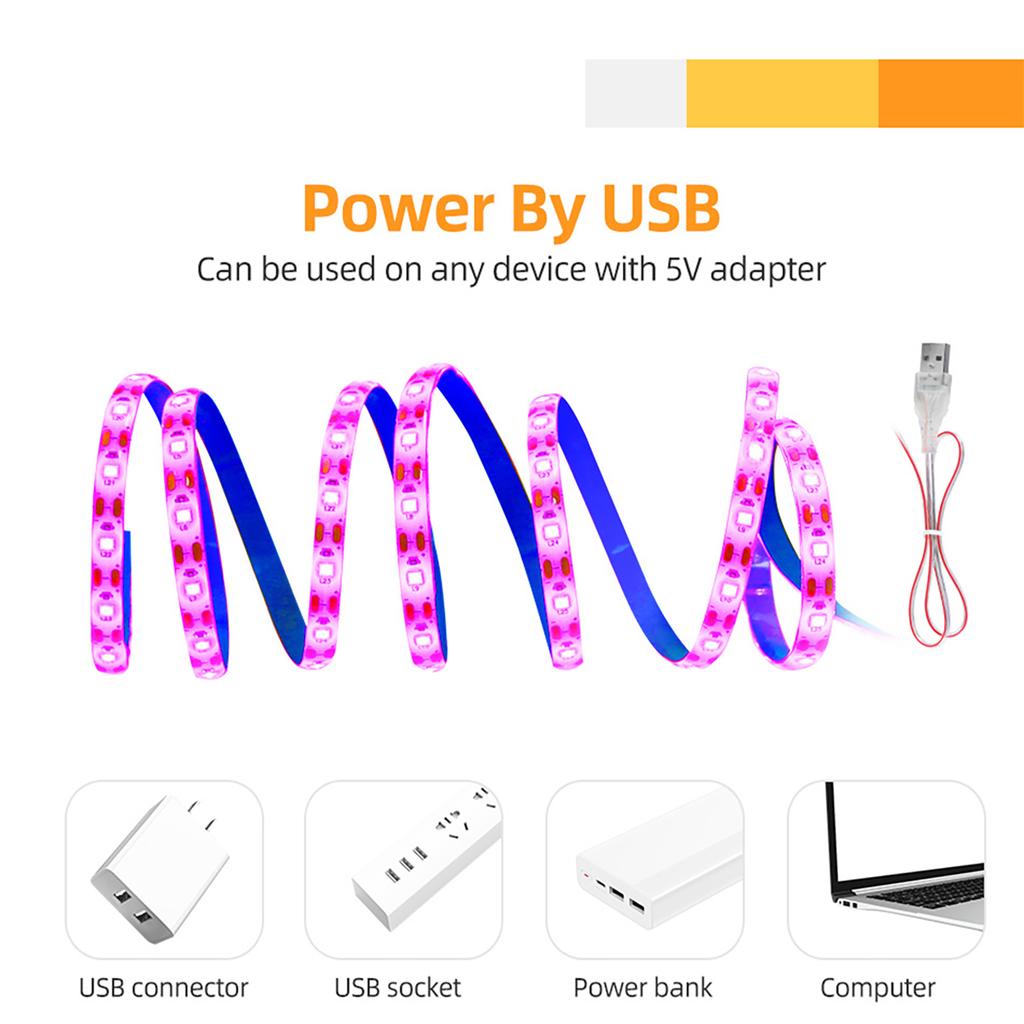 Led Grow Light Strip Full Spectrum Waterproof Dimming Usb Grow Lamp For Indoor Plant Vegetable