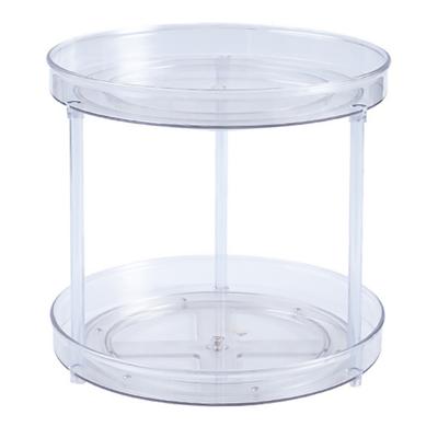 Rotating Organizer Transparent Double Layer 360 Degrees  Rotatable Kitchen Seasonings Rack Makeup Holder Lazy Susan