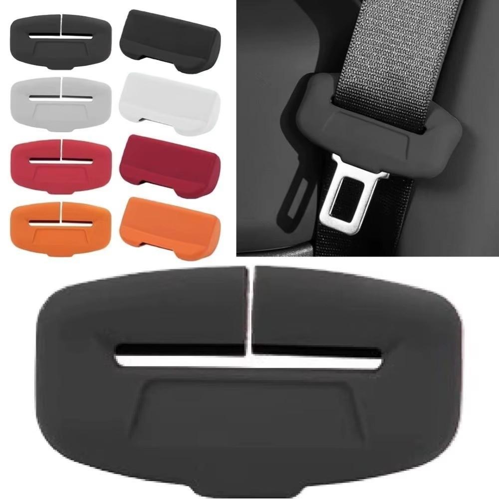 4Pcs Soft Silicone Anti-Collision Case Anti-Collision Protector Seat Belt Buckle Protector Anti-scratch Soft Protector Cover
