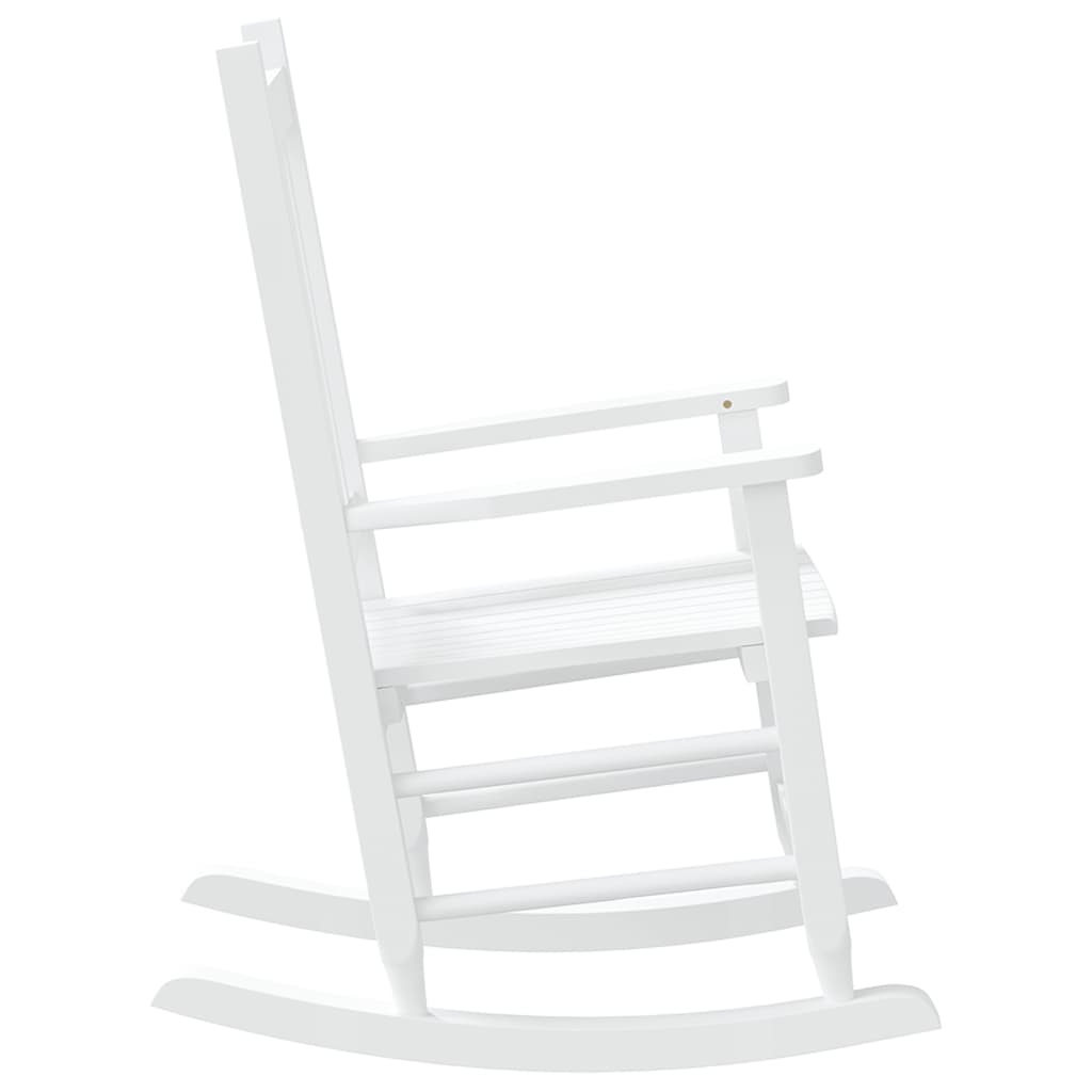 Kids Rocking Chair White Solid Poplar Wood