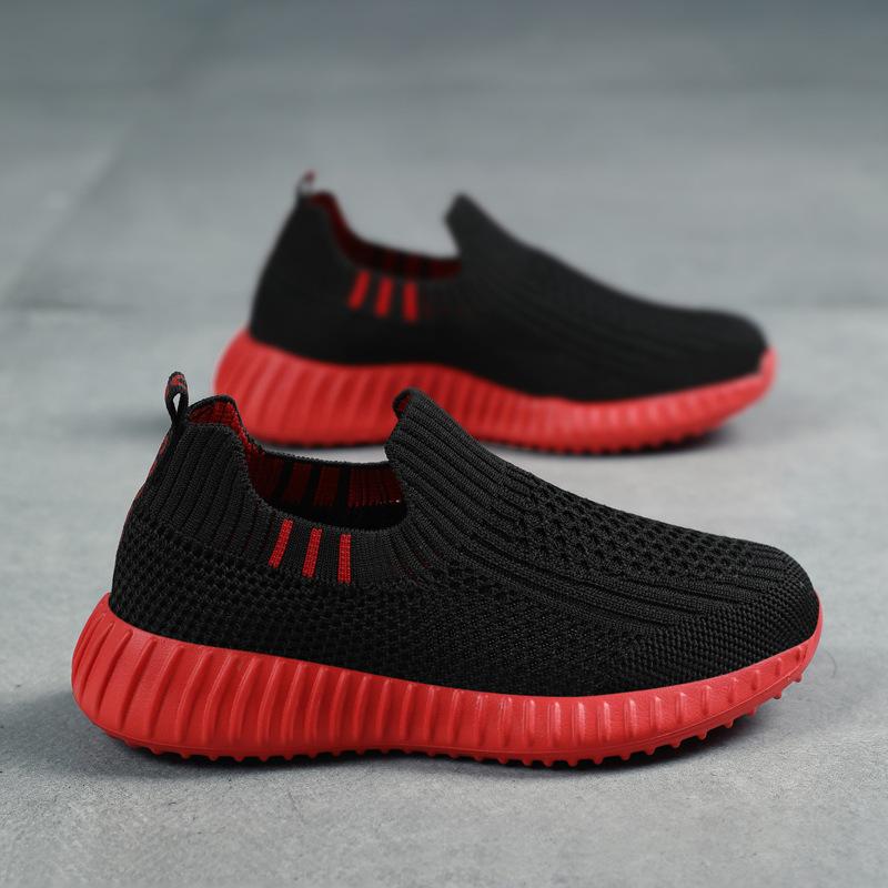 Boys One-pedal Sports Shoes Zichun Single Net Breathable Middle-aged Older Children Girls Lightweight Soft-soled Children's Running Shoes