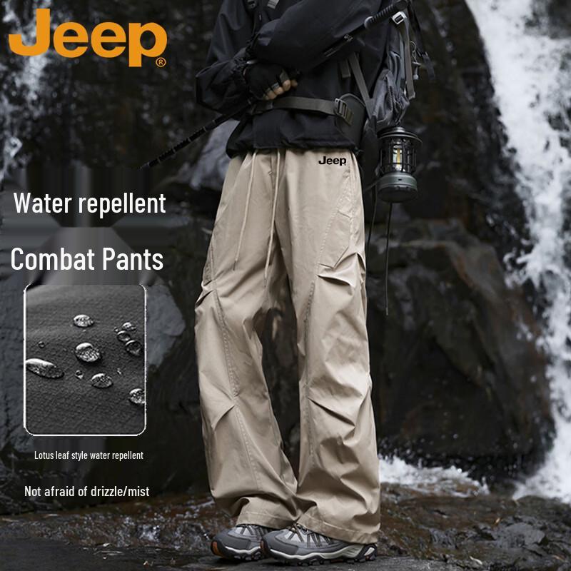 

JEEP Men s Windproof Waterproof Outdoor Straight-Leg Pants L