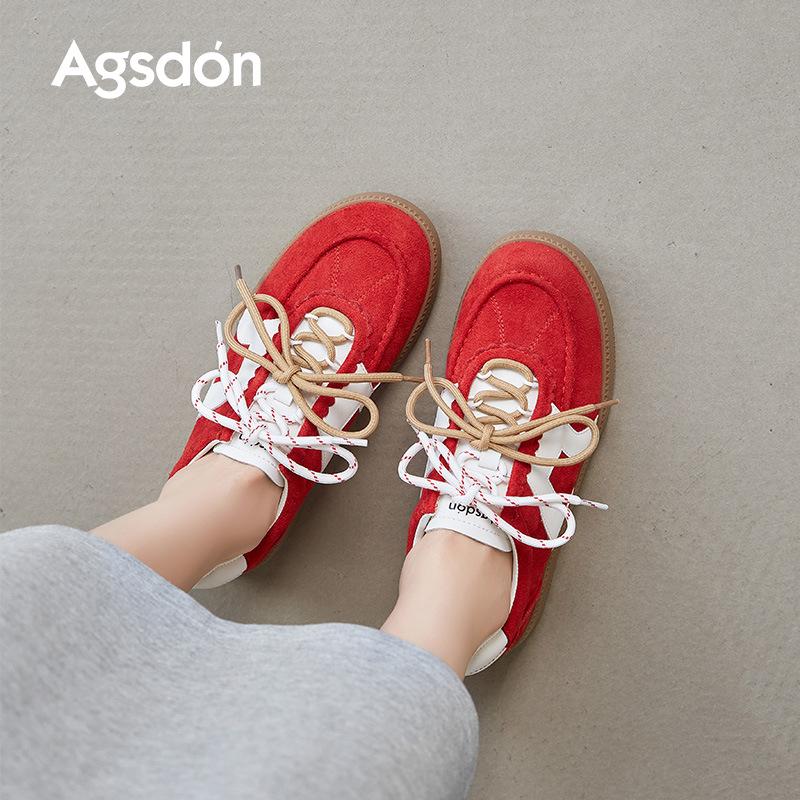 Augustine Ballet Training Shoes Women's 2025 New Autumn Red Forrest Gump Shoes Flat Casual Sports Board Shoes