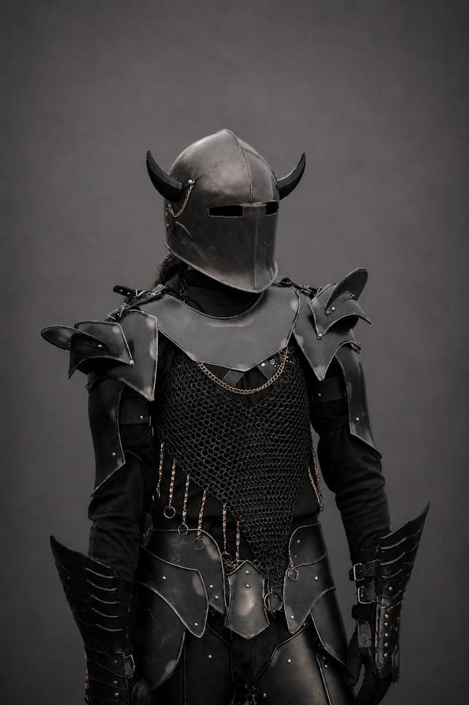 Female Knight Barbuta Full Armor Suit, Medieval Steel Plate Armor Outfit for LARP Cosplay Reenactment