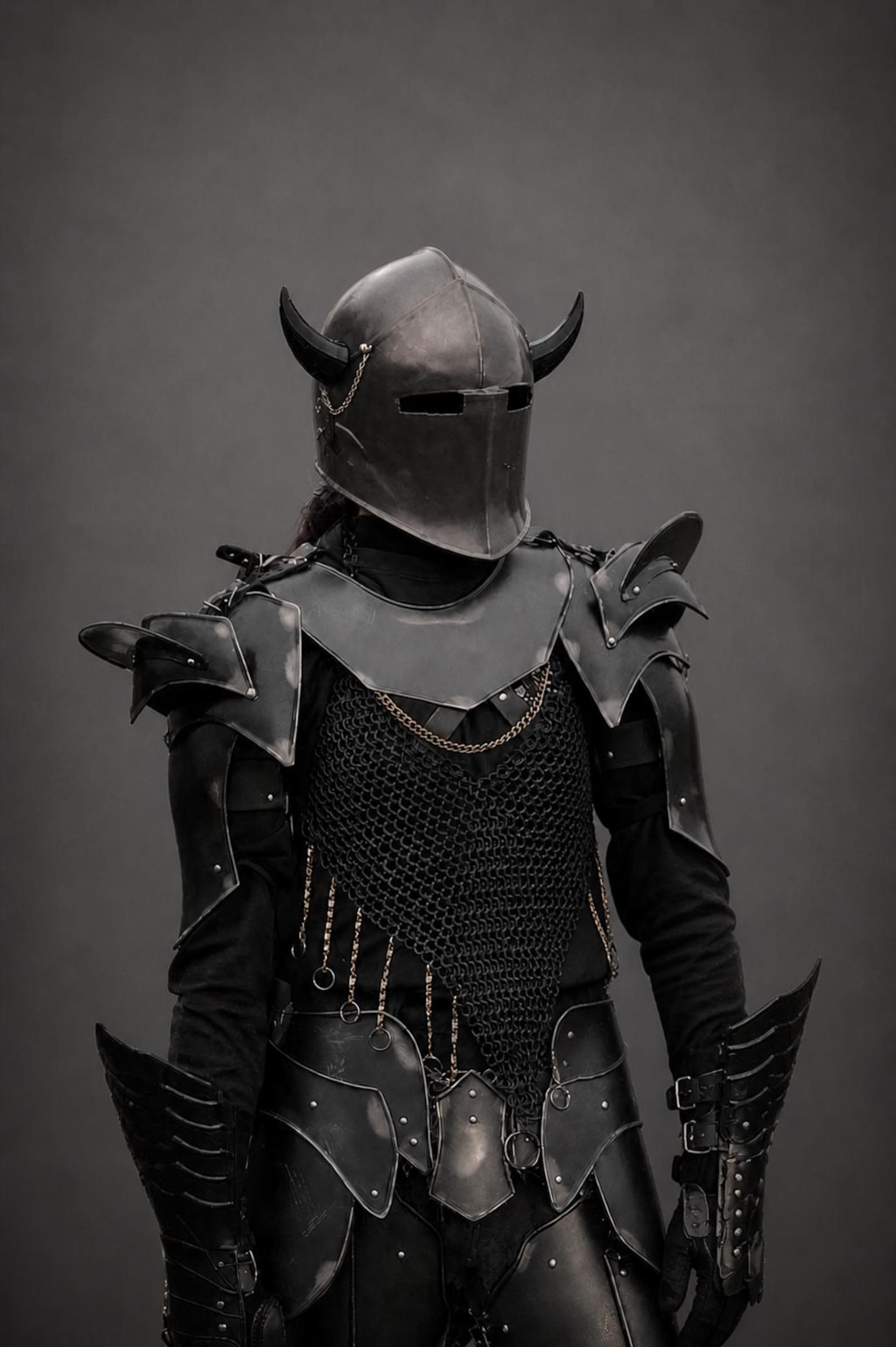 Female Knight Barbuta Full Armor Suit, Medieval Steel Plate Armor Outfit for LARP Cosplay Reenactment