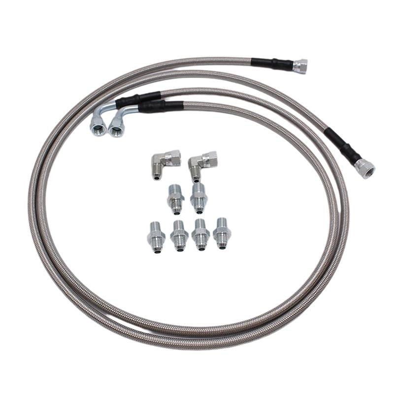 SS Ölrohr 2 Stück 52" Länge Getriebeölkühler Schlauchleitungen Kit Für Chevy Für Ford GM GMC, Buick Cadillac TH350 700R4 TH400