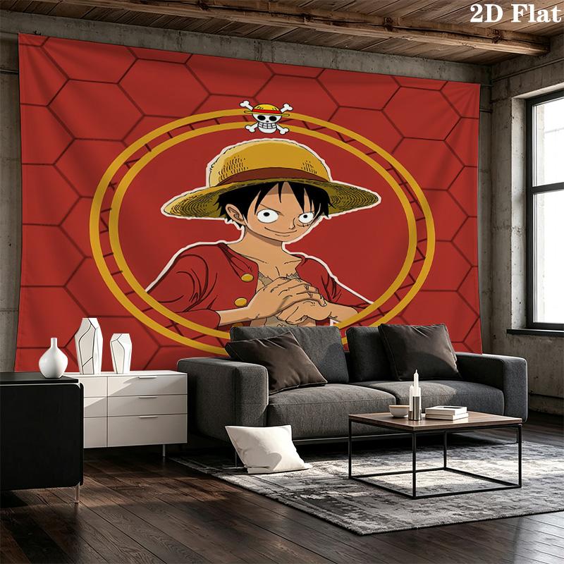 One Piece Monkey D Luffy Wall Tapestry Aesthetic Wall Hanging Printed Fabric Blanket Decorative Tapestries For Bedroom Living Room Home Decor
