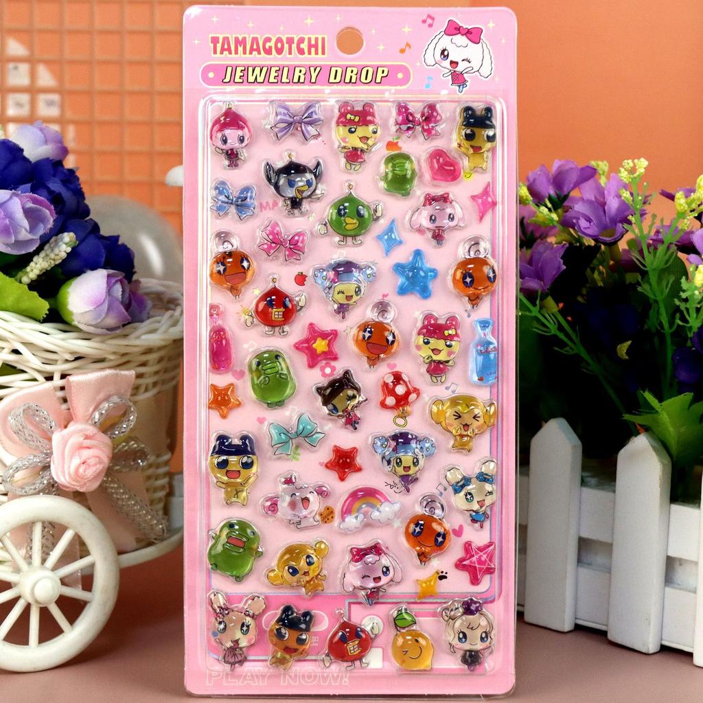 New DIY Decals 3D Relief Crystal Stickers Tamagotchi Theme Cute Aesthetic for Journal and Phone Case Decor Stationery Gift